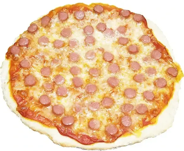 Pizza de salchichas Frankfurt casera
